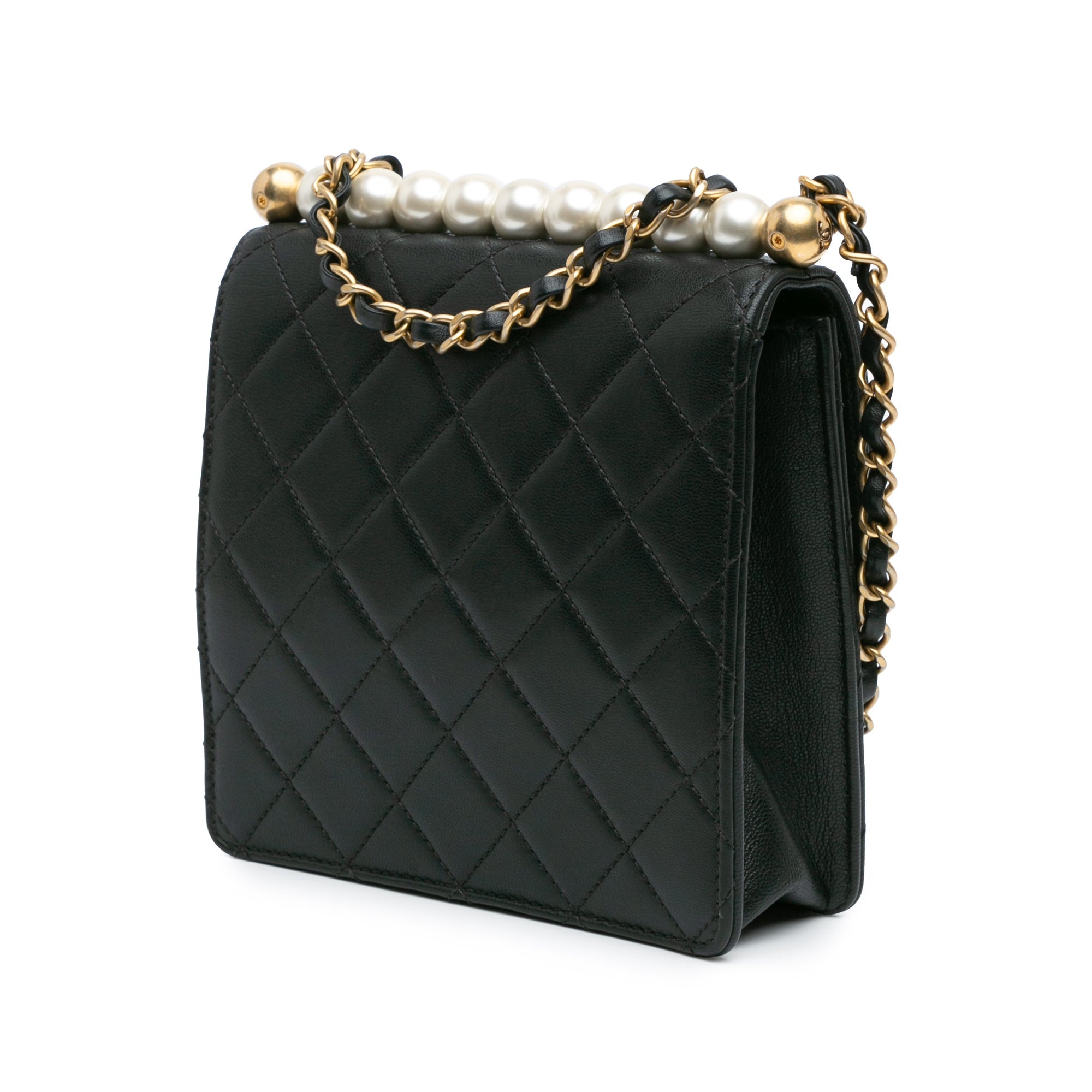 Chanel Small Lambskin Chic Pearls Flap Black
