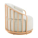 Better Homes & Gardens Lillian Swivel Birdcage Accent Chair, Cream Linen