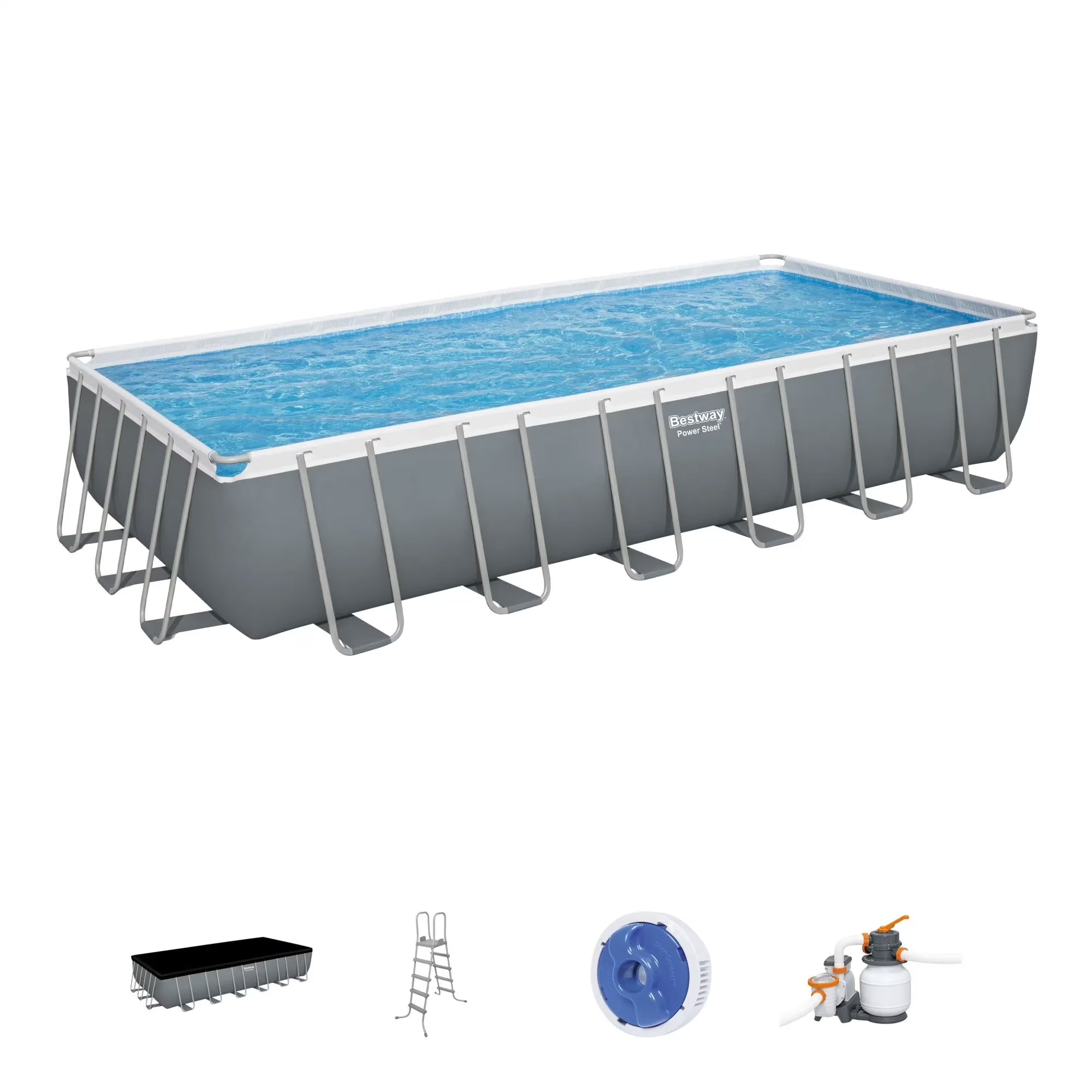 24' x 12' x 52" Rectangular Frame Above Ground Swimming Pool Set