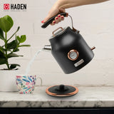 Haden Dorset 1.7 Liter Electric Water Kettle with Base, Putty & Chrome