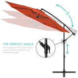 Best Choice Products 10ft Offset Hanging Outdoor Market Patio Umbrella w/ Easy Tilt Adjustment - Tan