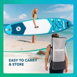 Hotsee 10' Inflatable Stand up Paddle Board 6'' Thick SUP Paddle Board with Accessories for Fishing, Non-Slip Deck, Double Action Pump
