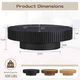 FFH 43.7 inch Oval Coffee Table for Living Room,Handcraft Rustic Corner Coffee Table Nature Wood Relief Sturdy Pedestal for Apartmen,Side Table Centre Table,Nature Wood
