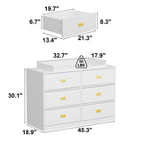 OXYLIFE 45" Baby Nursery Changing Table Dresser with 4 Drawers and Shelf for Nursery Room, White