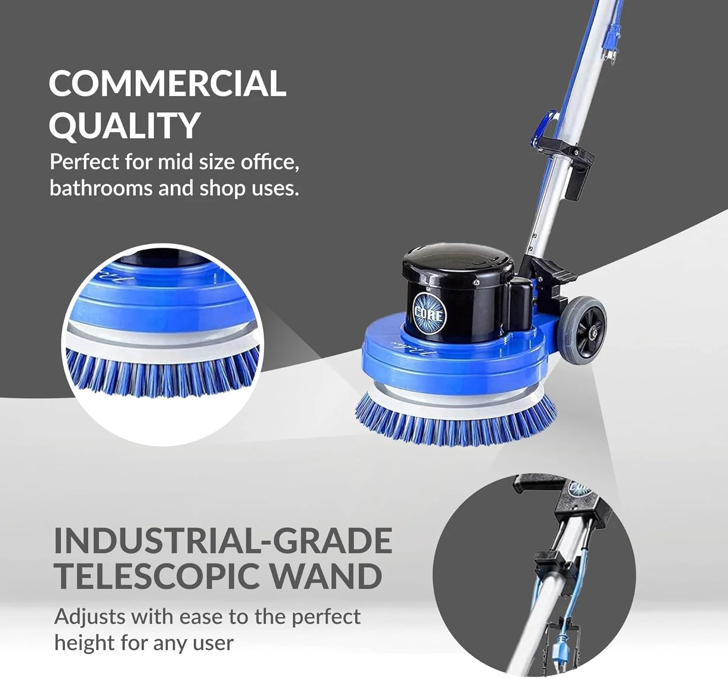 Prolux Core Heavy Duty Commercial Floor Polisher Buffer Scrubber Machine and 5 Pads