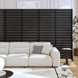MAYEERTY 72*47" Outdoor Black Metal Privacy Panel Screen for Patio, Classic Louvered
