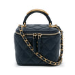 Chanel Small Lambskin Top Handle Vanity Bag Blue