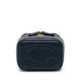 Chanel Small Lambskin Top Handle Vanity Bag Blue