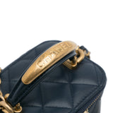 Chanel Small Lambskin Top Handle Vanity Bag Blue