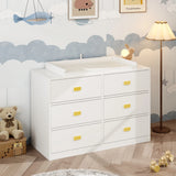OXYLIFE 45" Baby Nursery Changing Table Dresser with 4 Drawers and Shelf for Nursery Room, White