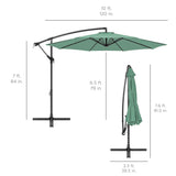 Best Choice Products 10ft Offset Hanging Outdoor Market Patio Umbrella w/ Easy Tilt Adjustment - Tan