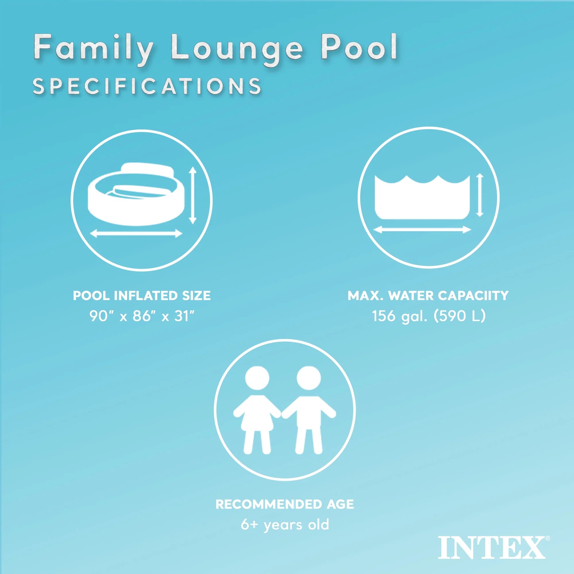 Intex Swim Center Round Inflatable Outdoor Lounge Pool with Pool Cover
