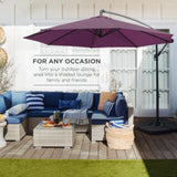 Best Choice Products 10ft Offset Hanging Outdoor Market Patio Umbrella w/ Easy Tilt Adjustment - Tan