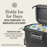 Coleman Convoy Series 65-Quart Hard Cooler with Wheels, up to 48 Cans, Brown Walnut Color