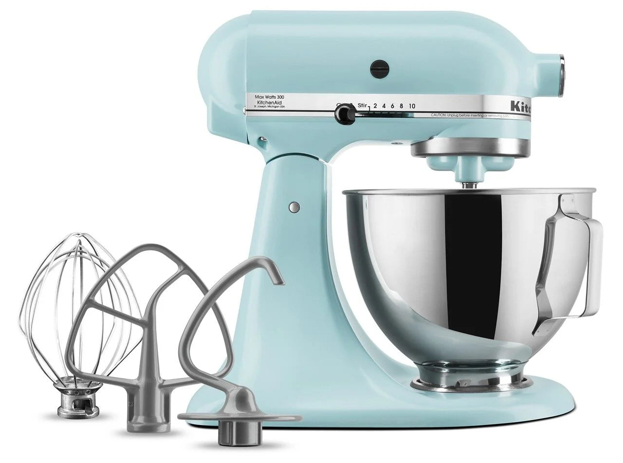 KitchenAid Deluxe Series 4.5 Quart Tilt-Head Stand Mixer with Stainless Bowl, Contour Silver, KSM97CU