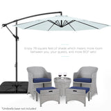 Best Choice Products 10ft Offset Hanging Outdoor Market Patio Umbrella w/ Easy Tilt Adjustment - Tan