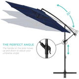 Best Choice Products 10ft Offset Hanging Outdoor Market Patio Umbrella w/ Easy Tilt Adjustment - Tan