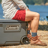 Coleman Convoy Series 65-Quart Hard Cooler with Wheels, up to 48 Cans, Brown Walnut Color