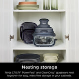 Ninja Crispi 4-in-1 Portable Glass Air Fryer Cooking System, 4-Qt & 6-Cup Containers, Cyberspace