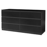 Ktaxon 6 Drawer Double Dresser Wood Dresser Storage Cabinet Drawer Organizer Chest Of Drawers, White