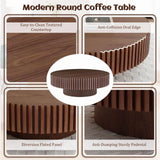 FFH 43.7 inch Oval Coffee Table for Living Room,Handcraft Rustic Corner Coffee Table Nature Wood Relief Sturdy Pedestal for Apartmen,Side Table Centre Table,Nature Wood