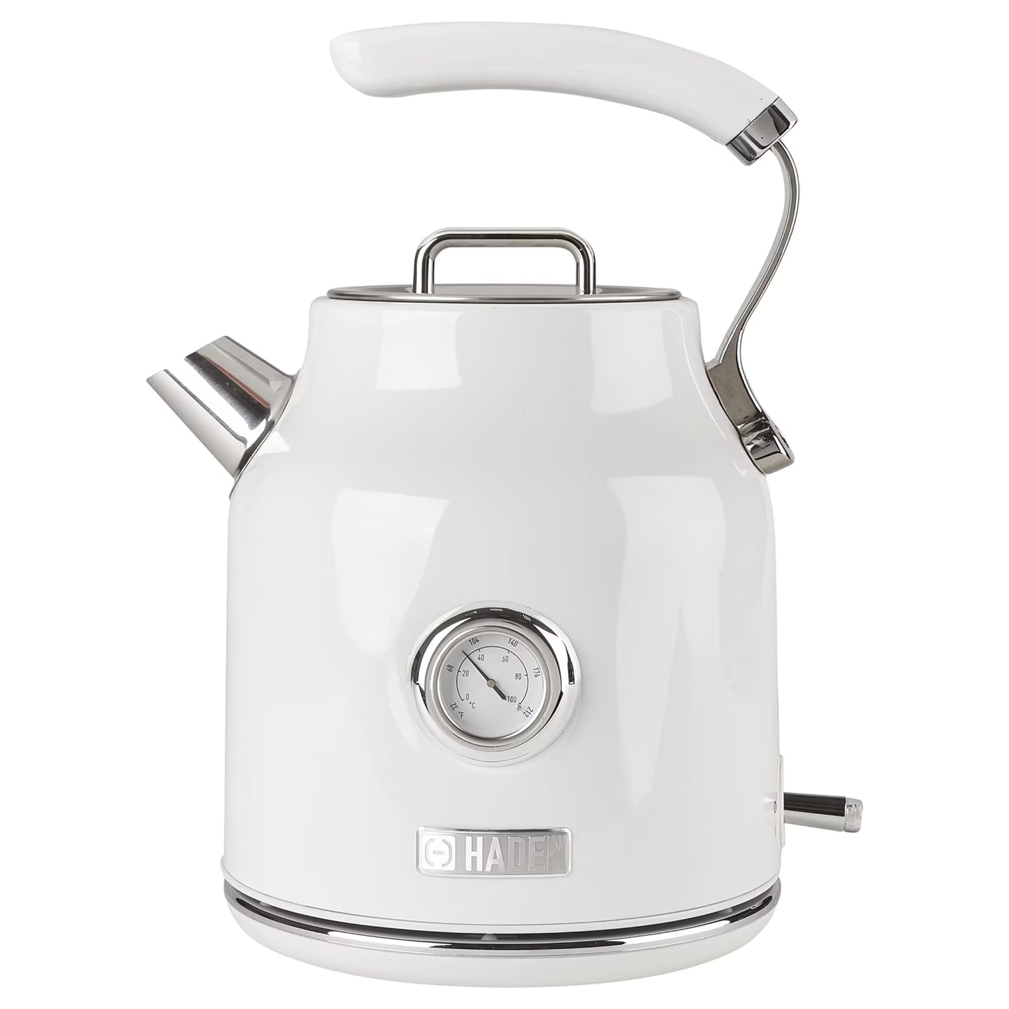 Haden Dorset 1.7 Liter Electric Water Kettle with Base, Putty & Chrome