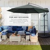 Best Choice Products 10ft Offset Hanging Outdoor Market Patio Umbrella w/ Easy Tilt Adjustment - Tan