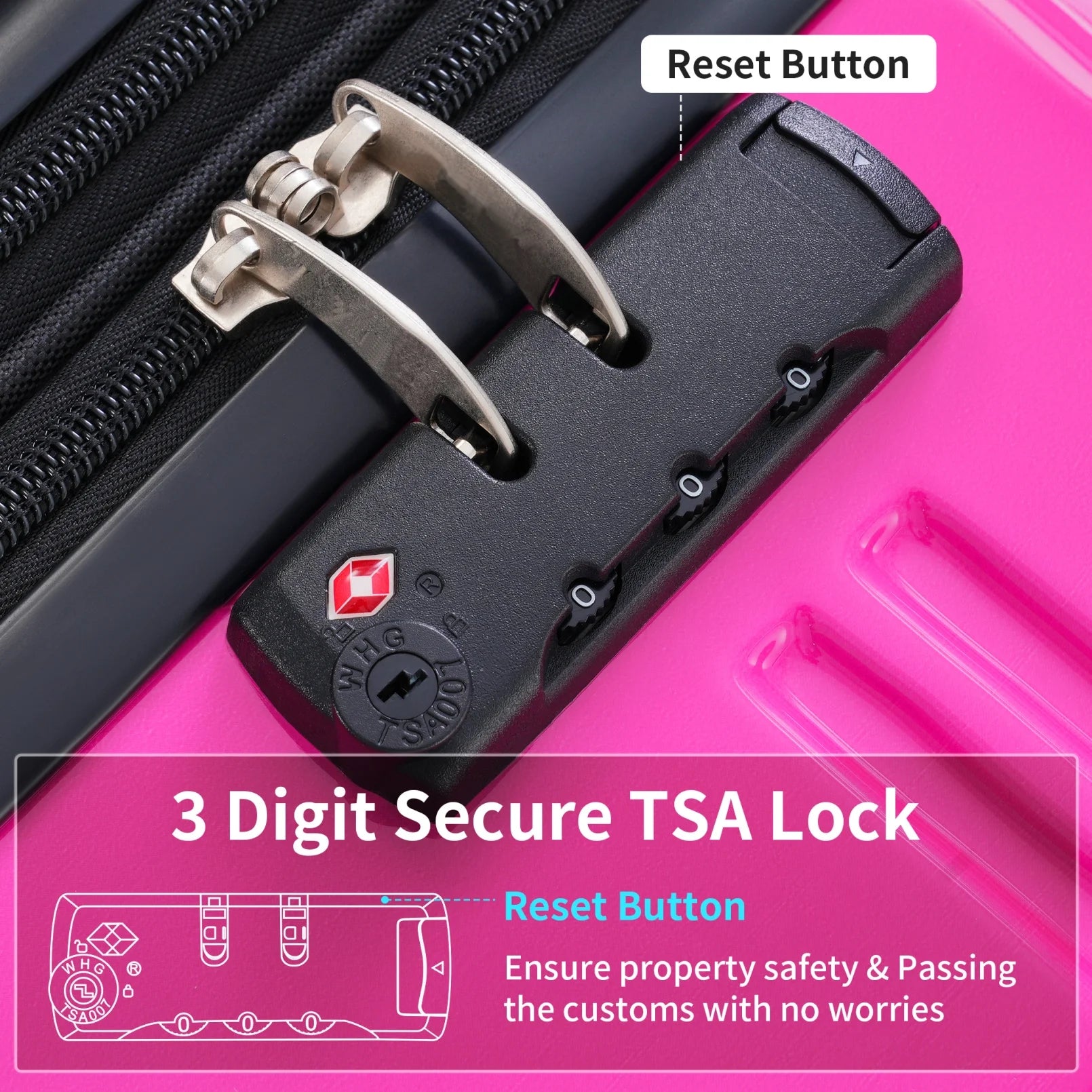 3 Piece Luggage Sets, Hard Shell Suitcase 20/24/28 Inches with TSA Lock and Spinner Wheels, Expandable Lightweight Travel Luggage for Men Women, Multicolor purple