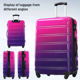 3 Piece Luggage Sets, Hard Shell Suitcase 20/24/28 Inches with TSA Lock and Spinner Wheels, Expandable Lightweight Travel Luggage for Men Women, Multicolor purple
