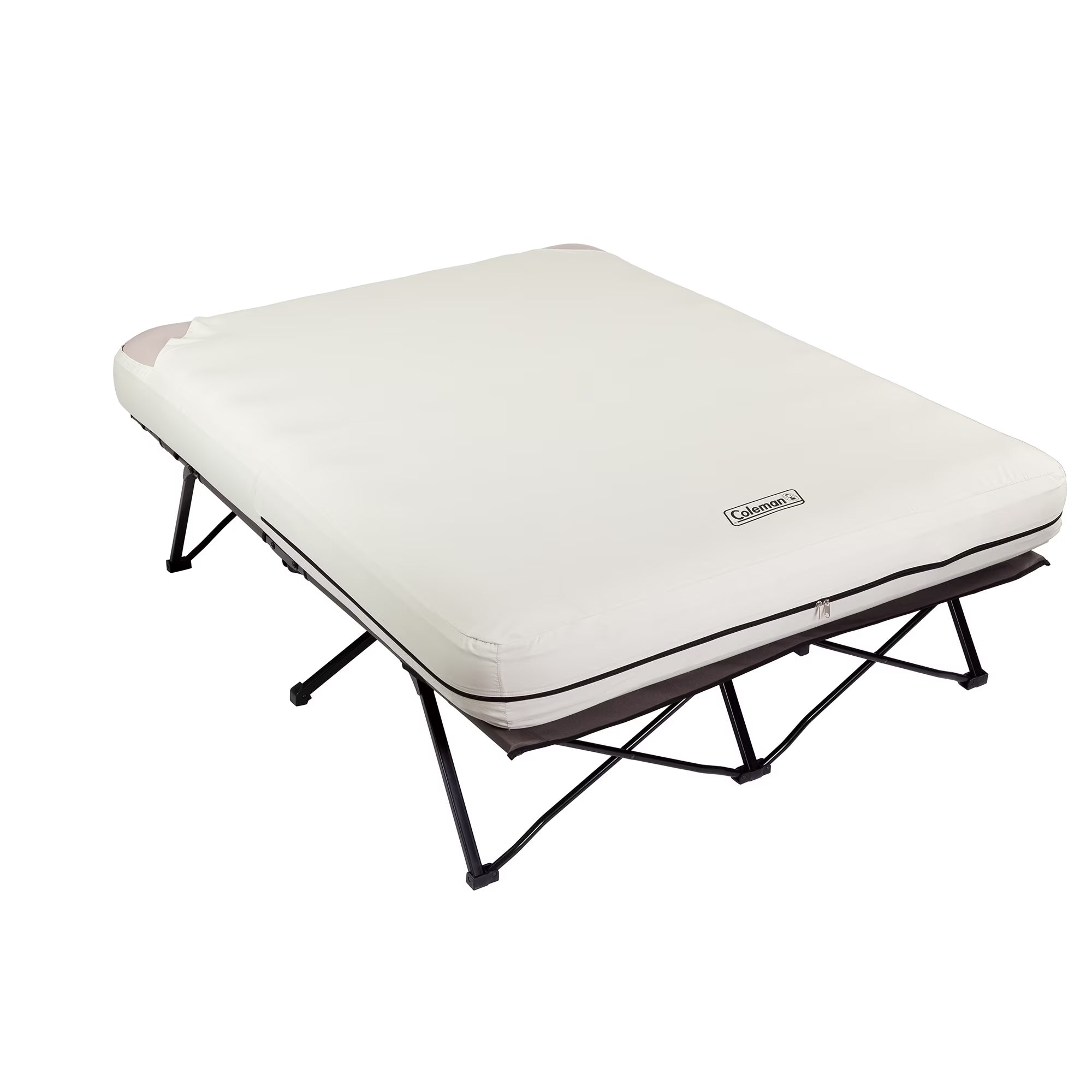 Cot and Thick Queen Air Mattress Combo Side Tables, Pump Included