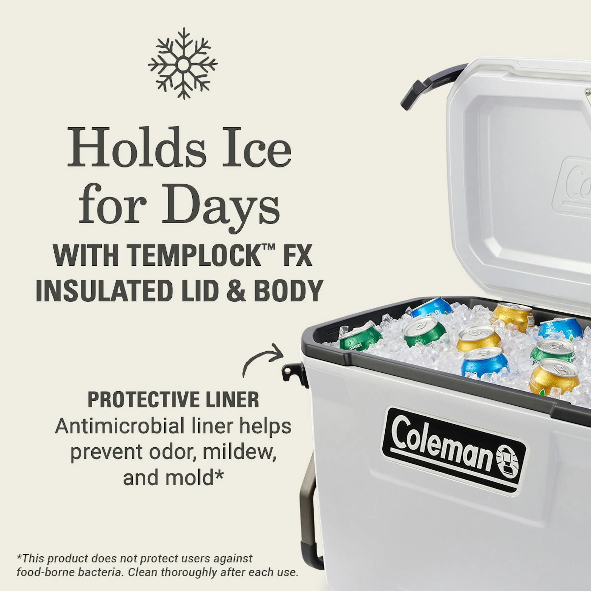 Coleman Convoy Series 65-Quart Hard Cooler with Wheels, up to 48 Cans, Brown Walnut Color