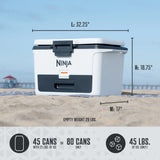 Ninja FrostVault 50qt Hard Cooler with Dry Zone, Gray, FB151GY