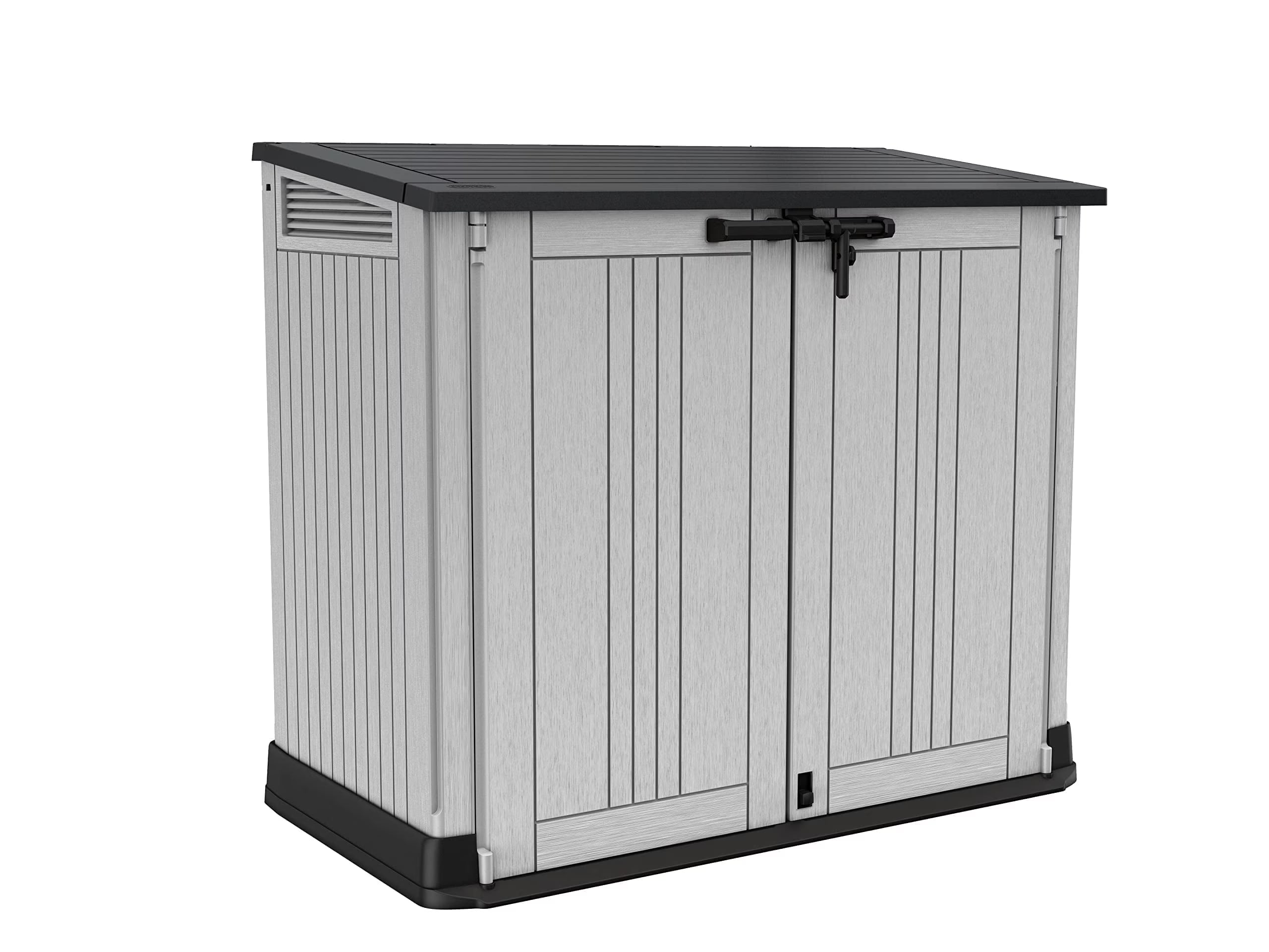 Store-It-Out Prime 4.3 x 3.7 ft. Outdoor Resin Storage Shed with Easy Lift Hinges, Perfect for Yard Tools, Pool Toys and Garden Accessories, Grey