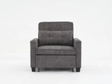 Convertible Futon Sofa Bed, 3-in-1 Multi-Functional Sleeper Chair Bed with USB Ports, Adjustable Backrest Recliner,for Living Room Bedroom Small Space, Tech Cloth, Dark Grey