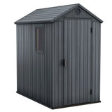 4' x 6' Outdoor Garden Tool Storage Shed w/ Window, Graphite