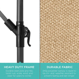 Best Choice Products 10ft Offset Hanging Outdoor Market Patio Umbrella w/ Easy Tilt Adjustment - Tan