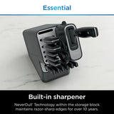 Ninja NeverDull 14-Piece Stainless Steel Essential Knife System with Built-in Sharpener, K12014 Black/Gray