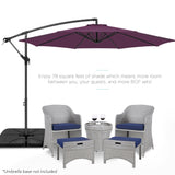 Best Choice Products 10ft Offset Hanging Outdoor Market Patio Umbrella w/ Easy Tilt Adjustment - Tan