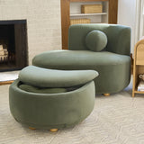 Better Homes & Gardens Juliet Modern Boucle Chaise & Storage Ottoman, Pearl