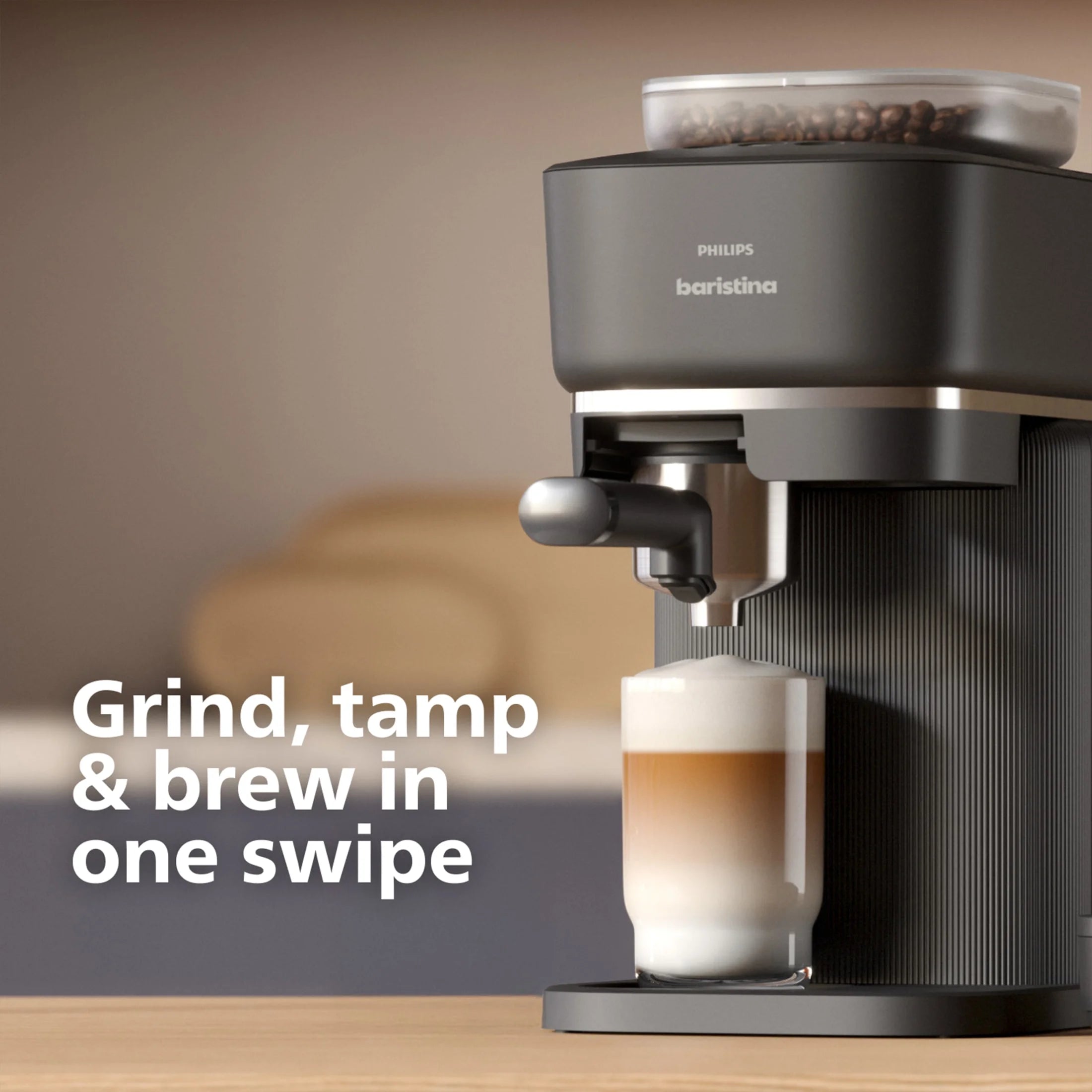 Philips Baristina Automatic Espresso Machine, Milky White