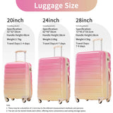 3 Piece Luggage Sets, Hard Shell Suitcase 20/24/28 Inches with TSA Lock and Spinner Wheels, Expandable Lightweight Travel Luggage for Men Women, Multicolor purple