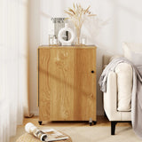 Costway Folding Sewing Table Rolling Craft Station with 3 Storage Bins & Charging Station White+natural