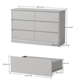 White Dressers Bedroom Dresser 6 Drawer Storage Chest of Drawers Double Dresser Storage Side Cabinet Room Furniture for Bedroom Living Room