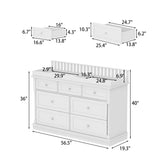 OXYLIFE 45" Baby Nursery Changing Table Dresser with 4 Drawers and Shelf for Nursery Room, White