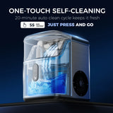 Simzlife Nugget Ice Maker Countertops, 35.9lbs Per Day Portable Pebble ice machine, Crushed Sonic ice maker with Soft Chewable Ice for Home, Party, RV, Camping, Stainless Steel Silver