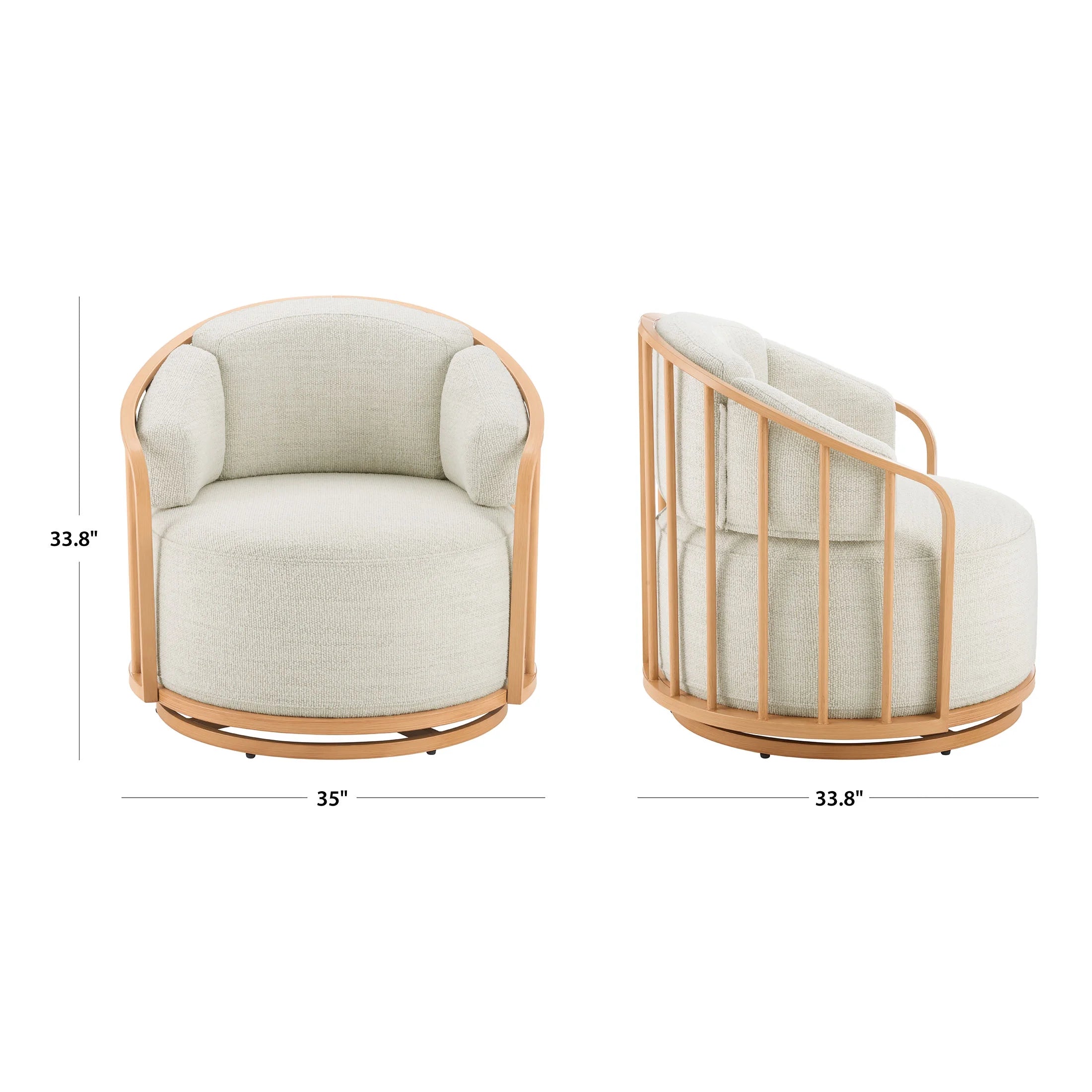 Better Homes & Gardens Lillian Swivel Birdcage Accent Chair, Cream Linen
