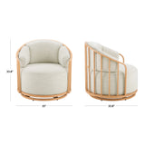 Better Homes & Gardens Lillian Swivel Birdcage Accent Chair, Cream Linen