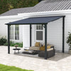 8' x 10' Outdoor Pergola Gazebo, Lean to Awnings Gazebos, Heavy Duty Hard Top Metal Pergola with Roof, for Patio, Backyard, Decks, Poolside