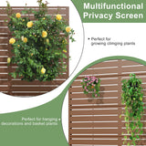 MAYEERTY 72*47" Outdoor Black Metal Privacy Panel Screen for Patio, Classic Louvered
