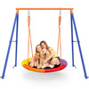Swing Sets for Outside 440lbs Swing Set for 2-3 Kids Outdoor with Heavy-Duty Metal Frame & Adjustable Ropes Round Swing, Rainbow